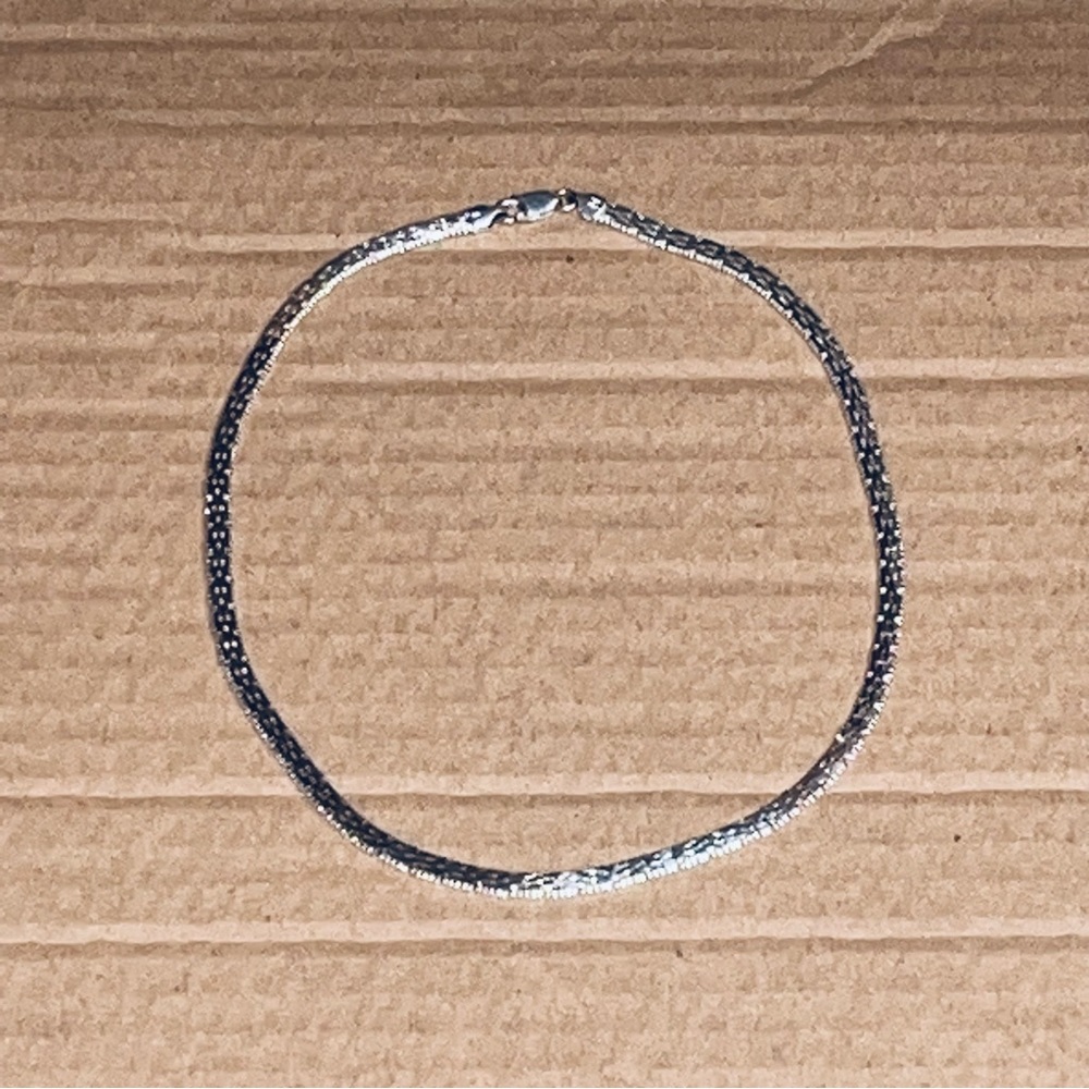 Sterling Silver Solid Chocker Chain 17” 925 Italy… - image 2